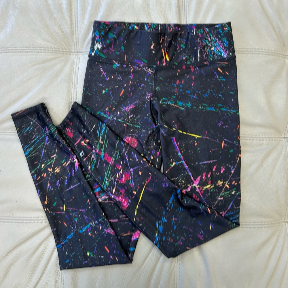 Terez Multicolor Paint Splatter Leggings